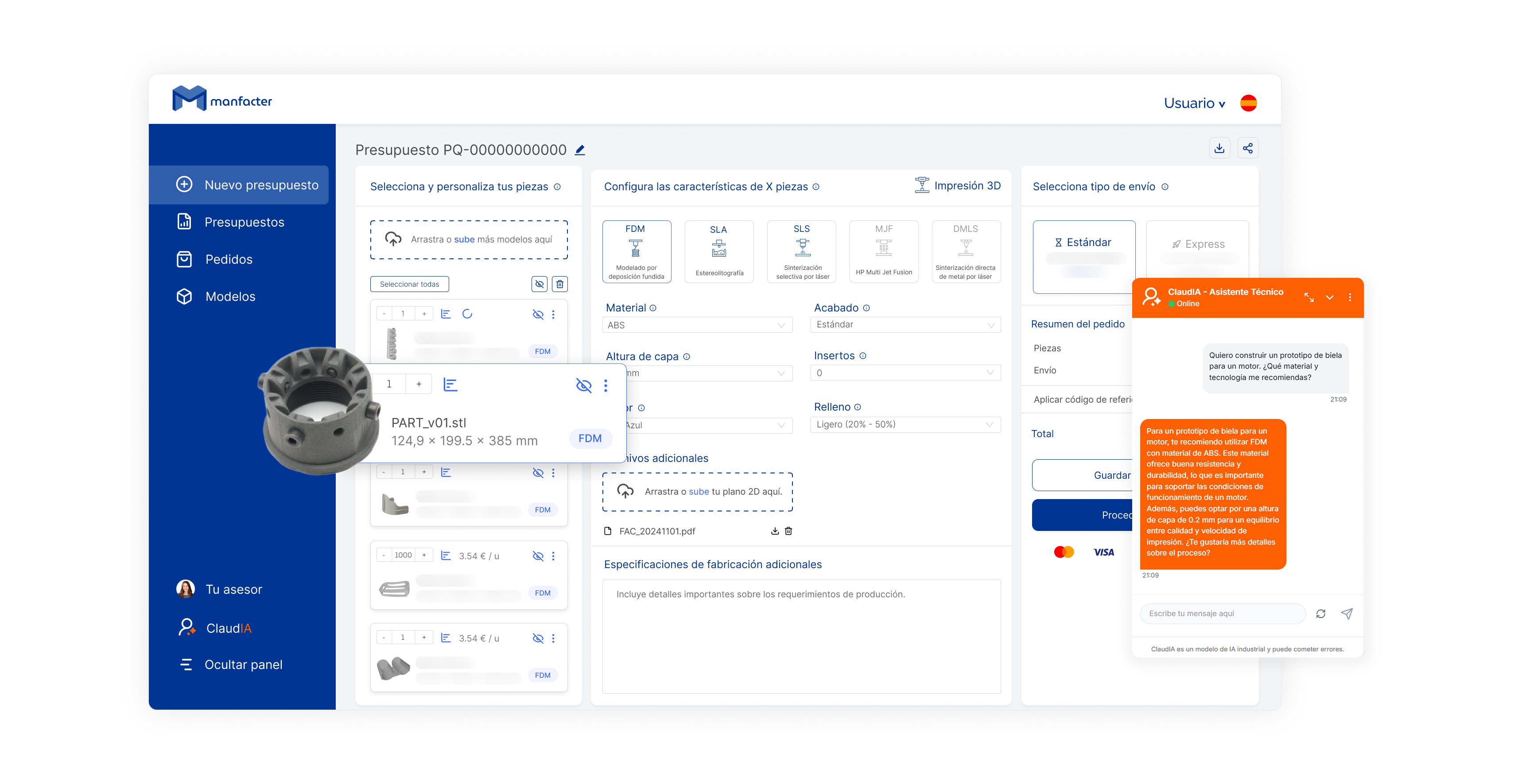 Manfacter | Digitaliza la fabricación de piezas bajo demanda